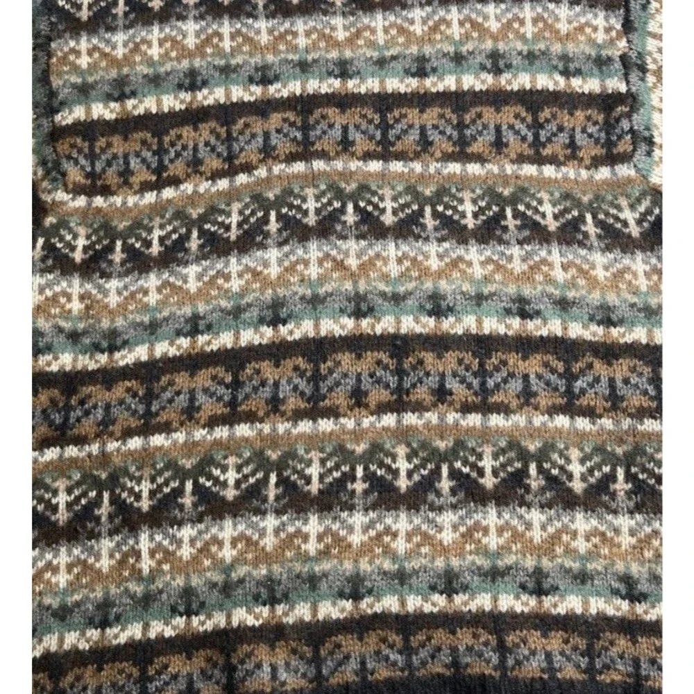 J Crew Fair Isle Sweater Men’s XL  Multi Color 100% Merino  Wool Crewneck Nordic